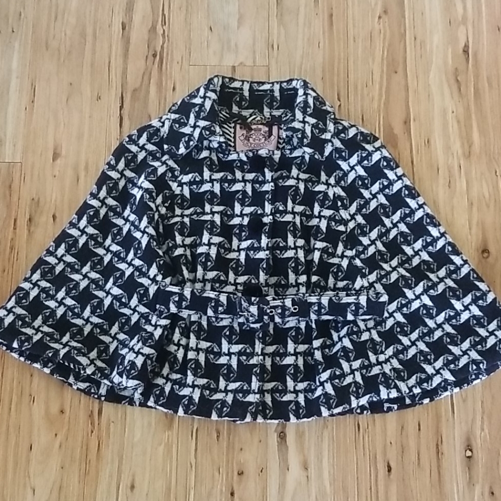 Juicy Couture Wool Blend Capelet with Belt